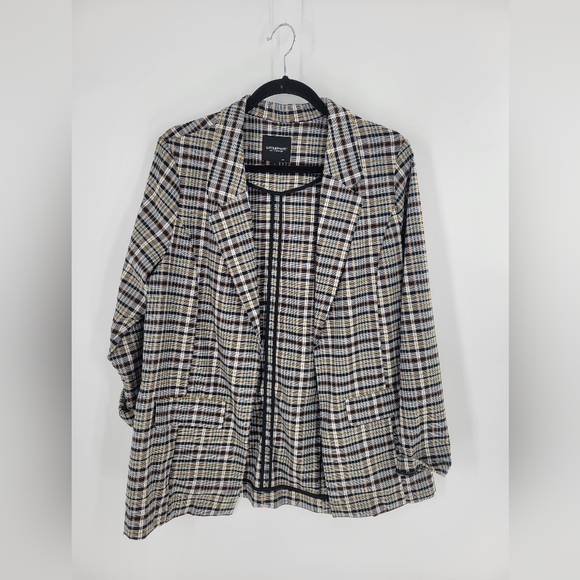 Liverpool Boyfriend Blazer Shadow Blue Plaid